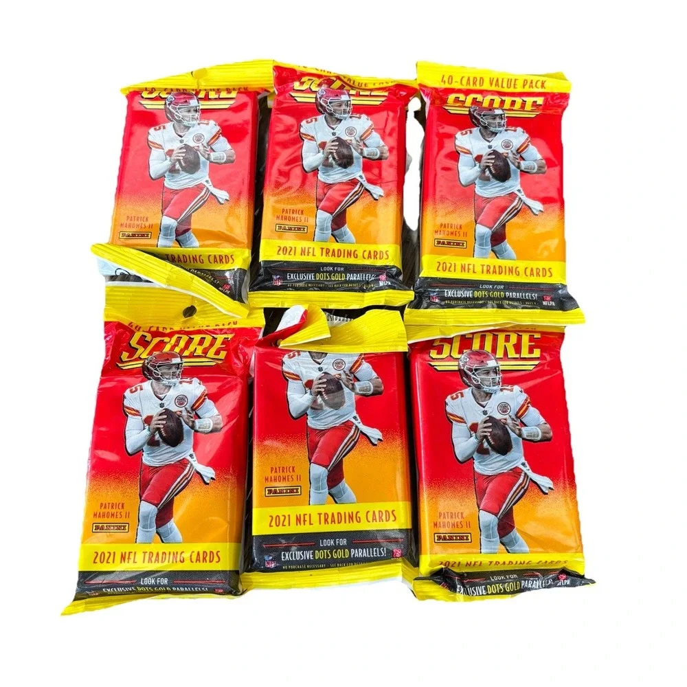 2021 Panini Score Lot of 6 Football Cello Fat Pack Patrick Mahomes Exclusive